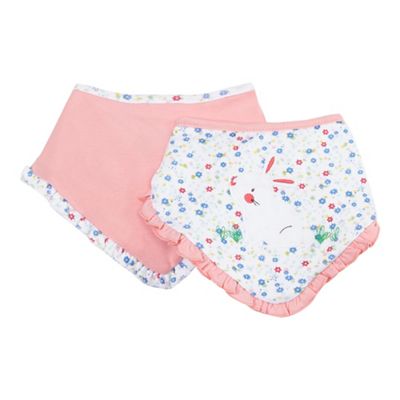 Pack of two baby girls' assorted bunny bibs